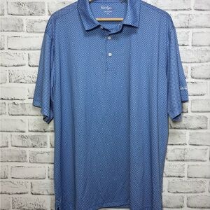 Walter Hagen Light Blue Micro-Pattern Golf Polo